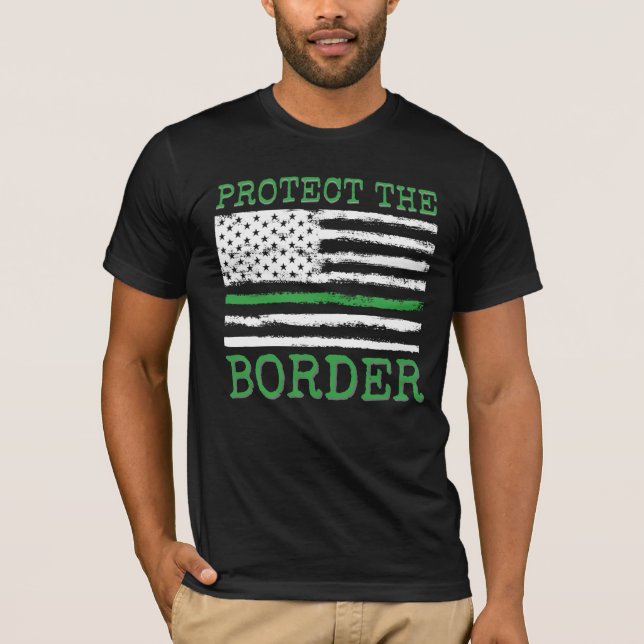 Schützen Sie die grüne Linie der amerikanischen Gr T-Shirt (Vorderseite)
