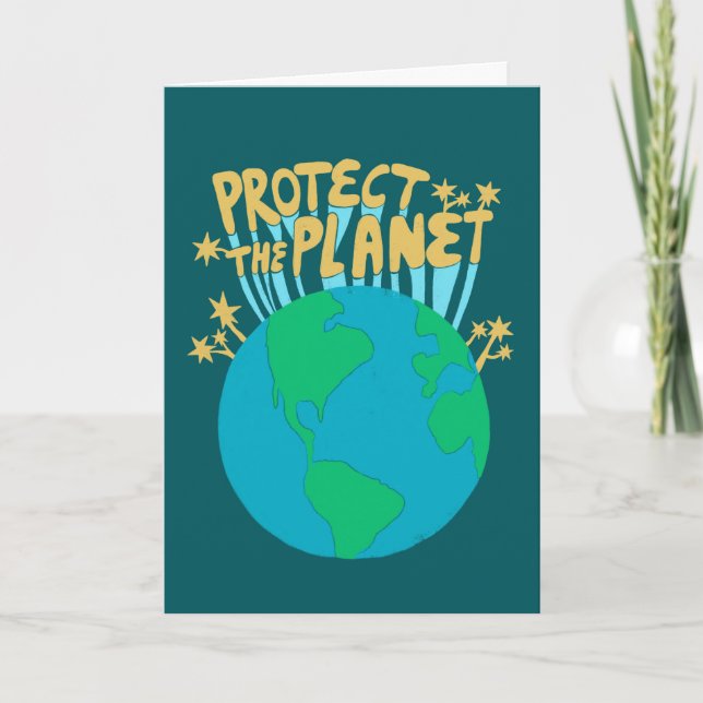 SCHÜTZEN SIE DIE PLANET Öko Green Gerettet Erde Karte (Vorderseite)
