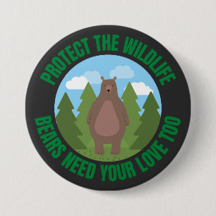 Schützen Sie die Tierwelt. Auch Bären brauchen Ihr Button