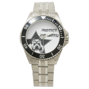 Schützen Sie die Zucht-Pitbull-Uhr - Edelstahl Armbanduhr