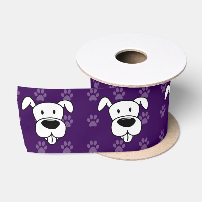 Schützen Sie HundeCartoon-Grubenstier lila Satinband (Spule)