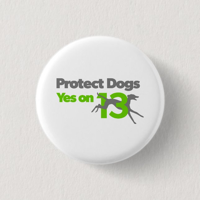 Schützen Sie Hundekleinen Knopf Button (Vorderseite)