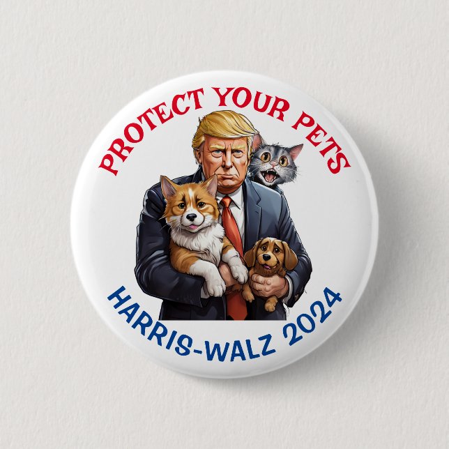 Schützen Sie Ihre Haustiere | Stimme für Kamala Button (Vorderseite)