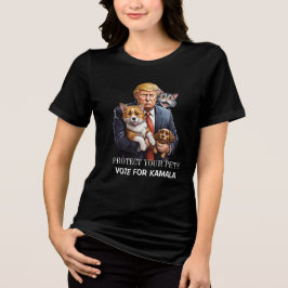 Schützen Sie Ihre Haustiere | Stimme für Kamala Tri-Blend Shirt