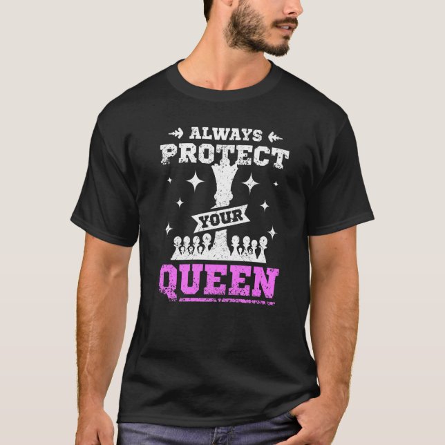Schützen Sie Ihre Königin Schach Premium T-Shirt (Vorderseite)