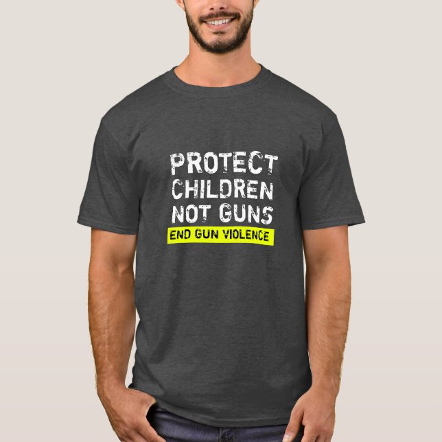 Schützen Sie Kinder nicht Waffen nebelgrunge Typog T-Shirt (Vorderseite)