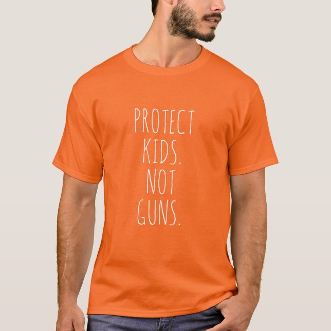 Schützen Sie Kinder Nicht Waffen orange weiß hands T-Shirt (Vorderseite)