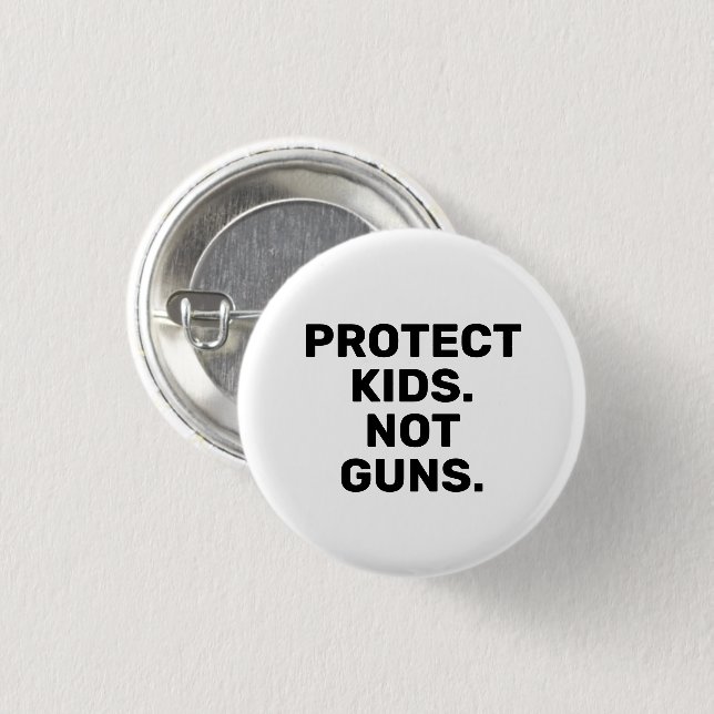 Schützen Sie Kinder Nicht Waffen weißen, schwarzen Button (Vorne & Hinten)