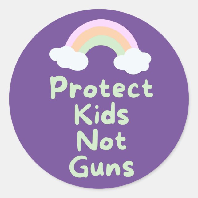 Schützen Sie Kinder, nicht Waffen Wortart Runder Aufkleber (Vorderseite)