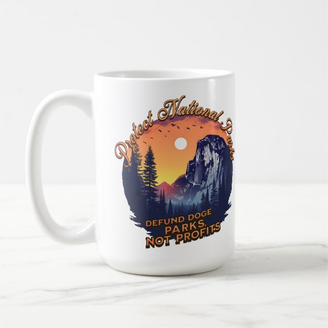 Schützen Sie Nationalparks, entsorgen Sie DOGE-Par Kaffeetasse (Links)
