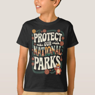 Schützen Sie Nationalparks Retro-Angeln Natur T-Shirt