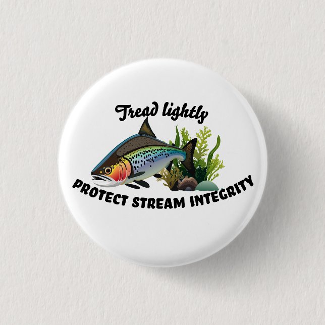 Schützen Sie Stream Integrity Rainbow Trout Button (Vorderseite)