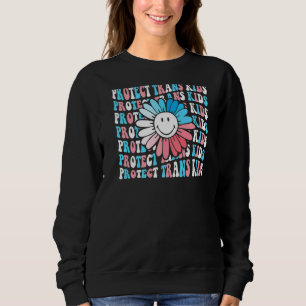 Schützen Sie Trans Kids Daisy Blume Smile Face Sweatshirt