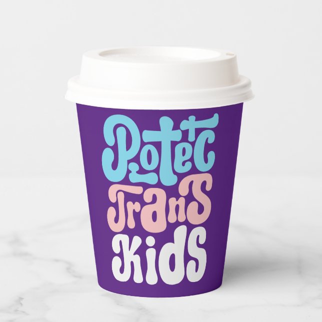 Schützen Sie Trans Kids Paper Cups Pappbecher (Vorderseite)
