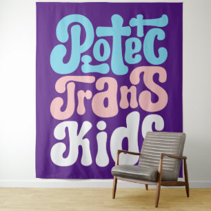 Schützen Sie Trans Kids Tapestes Wandteppich