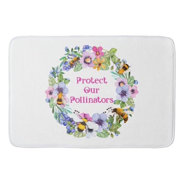 Schützen Sie unsere Bestäuber und Blume Badematte (Vorderseite)