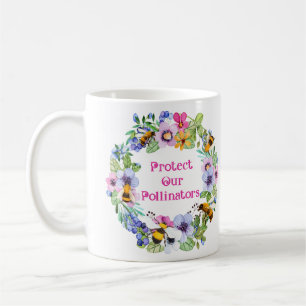 Schützen Sie unsere Bestäuber und Blume Kaffeetasse
