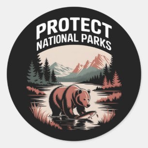 Schützen Sie unsere Nationalparks Runder Aufkleber