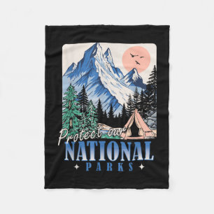 Schützen Sie unsere Nationalparks Vintage Retro-De Fleecedecke