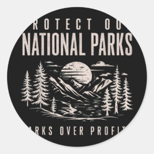 Schützen Sie unsere Nationalparks vor Gewinn Runder Aufkleber