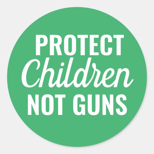 Schützen von Kindern - Pro Gun-Kontrolle Runder Aufkleber (Vorderseite)