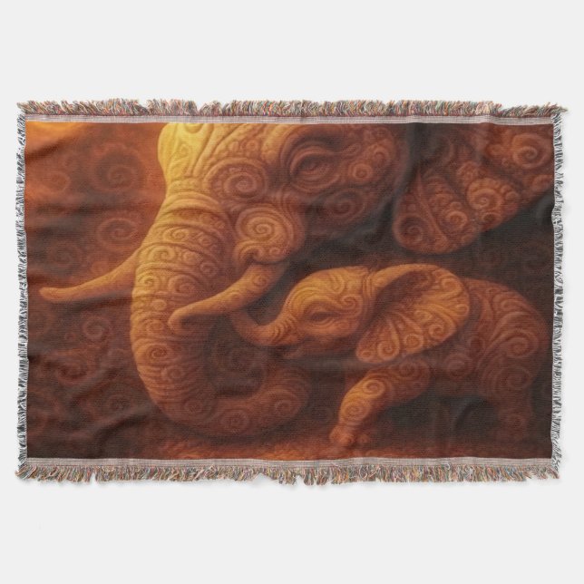 Schützender Elefant Decke (Vorderseite)