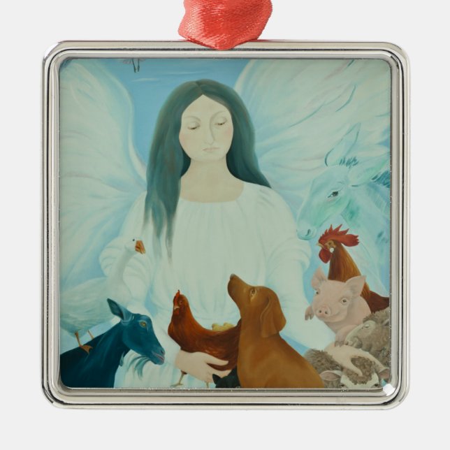 Schützender Engel 2012 Silbernes Ornament (Vorne)