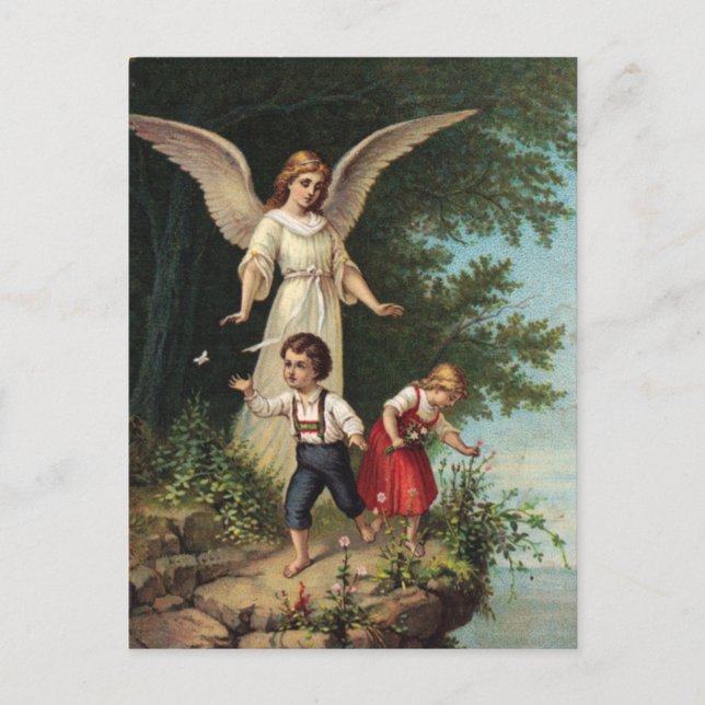 Schutzengel am Abhang 1 Postkarte (Vorderseite)