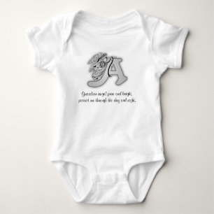 Schutzengel-Buchstabe A Baby Strampler