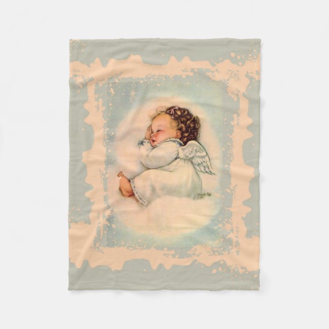 Schutzengel-Engelbaby, das in der Wolke schläft Fleecedecke (Vorderseite)