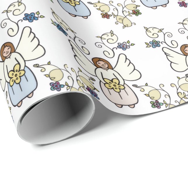 Schutzengel-Geschenkpapier Geschenkpapier (Rolleneckpunkt)