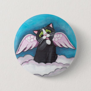 Schutzengel-Katzen-Knopf Button
