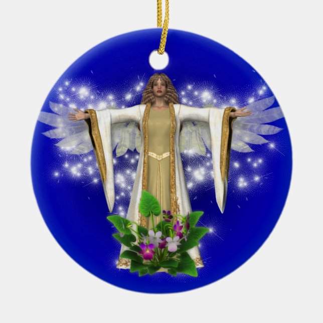 Schutzengel-Uhr über Ihnen verzieren Keramik Ornament (Vorne)