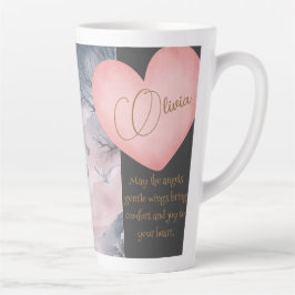 Schutzengel und Kind beten zusammen Milchtasse