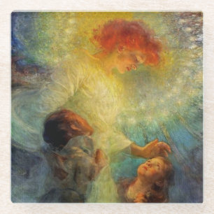 „Schutzengel“ von Franz Dvorak Glasuntersetzer