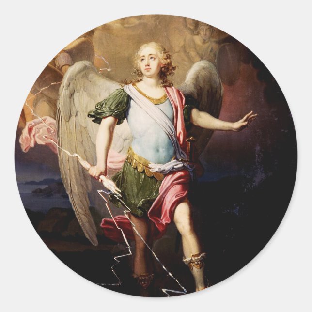 Schutzengel von Wladimir Borovikowsky Runder Aufkleber (Vorderseite)