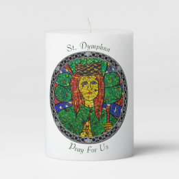 Schutzheilige der Depression und Angst St. Dymphna Stumpenkerze