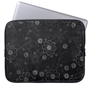 Schutzhülle für schwarzen Blumenschlauch Laptopschutzhülle