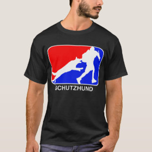 schutzhund roter und blauer Logodunkelheits-T - T-Shirt