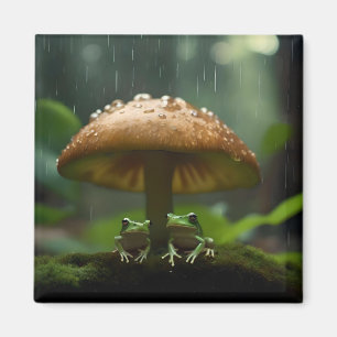 Schutzhütte am Regentag: Frösche, die unter dem Pi Magnet
