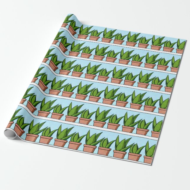 Schutzhütten von Aloe Vera Pflanze Kunst, Dichtung Geschenkpapier (Ungerollt)