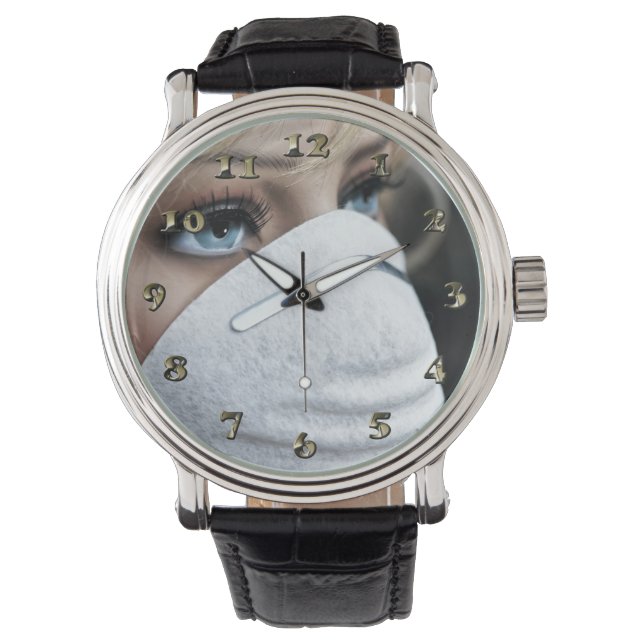 Schutzmaske Corona Armbanduhr (Vorderseite)