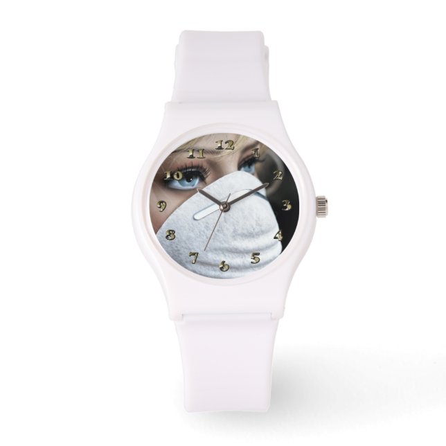 Schutzmaske Corona Armbanduhr (Vorderseite)