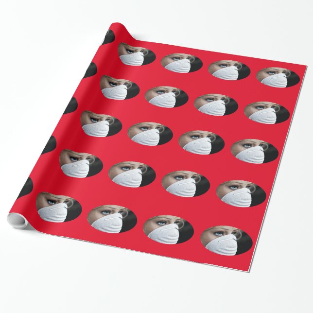 Schutzmaske Corona Geschenkpapier (Ungerollt)