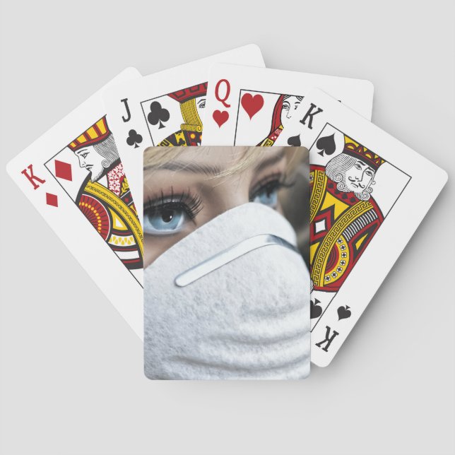 Schutzmaske Corona Spielkarten (Rückseite)