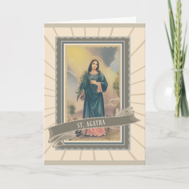 Schutzpatron St. Agatha des Bäcker-Brustkrebses Karte (Vorderseite)