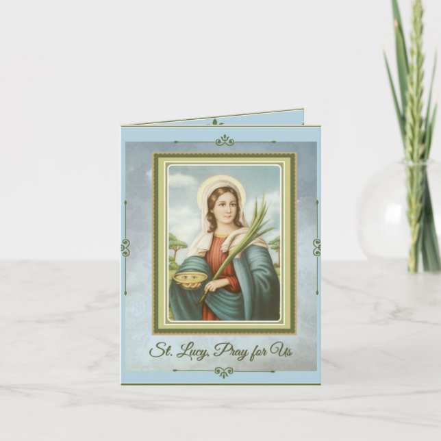 Schutzpatron St. Lucy|Lucia der Augen-Karte Karte (Vorderseite)