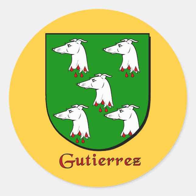 Schutzschild-Aufkleber der Familie Gutierrez Runder Aufkleber (Vorderseite)