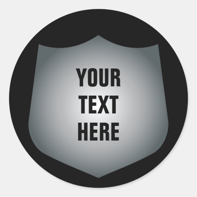 Schutzschild mit beliebigen Texten Runder Aufkleber (Vorderseite)