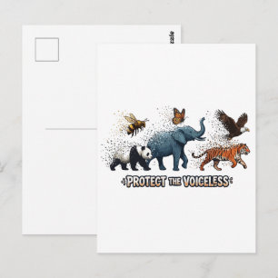Schützt die stimmlosen gefährdeten Tiere Wildlife Postkarte